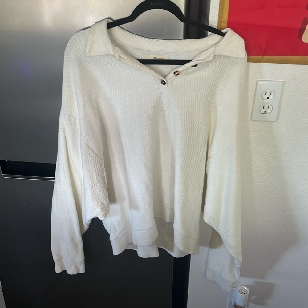 Madewell Cream Button Sweater